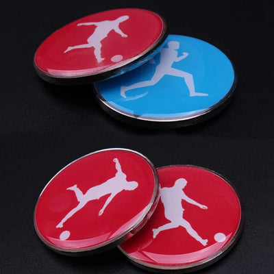 1Pc Sports Football Pattern Pick Edge Referee Side Toss Coin for Kids Adults Soccer Football Volleyball Table Tennis