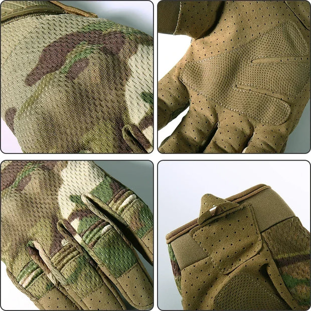 Men Tactical Gloves Touch Screen Cycling Gloves Sports Camo Army Glove Outdoor Motorcycle Riding Bike Running Paintball Gloves